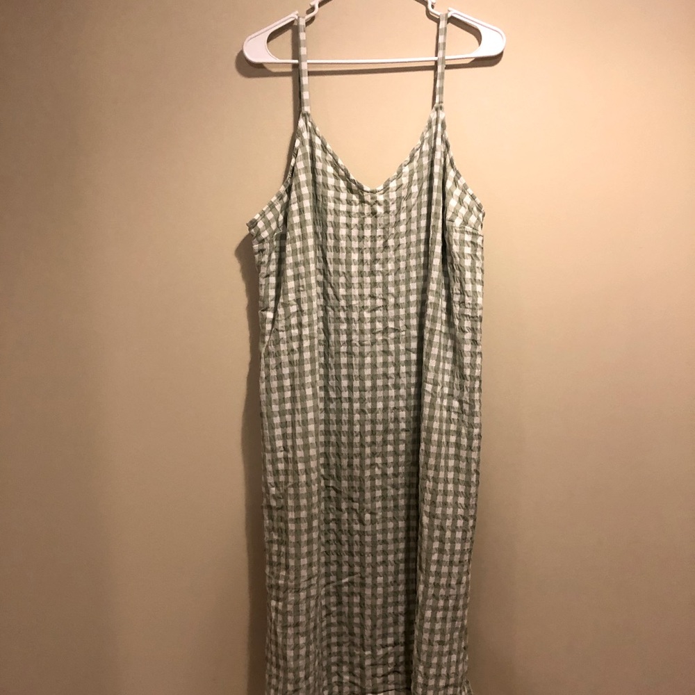 Green Gingham Strappy Dress